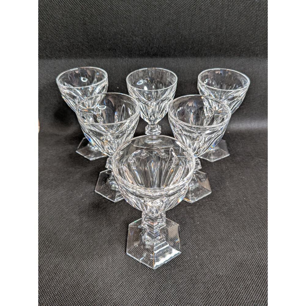 (6) Six Baccarat Harcourt Crystal Port Size Glasses - Picture 3 of 9